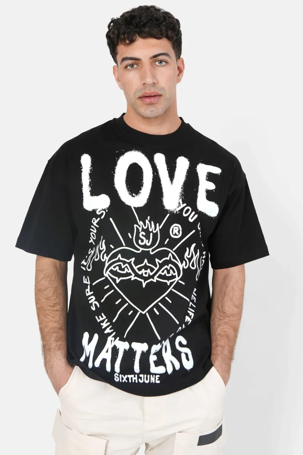 Homme Sixth June Hauts | T-Shirt Love Matters Noir