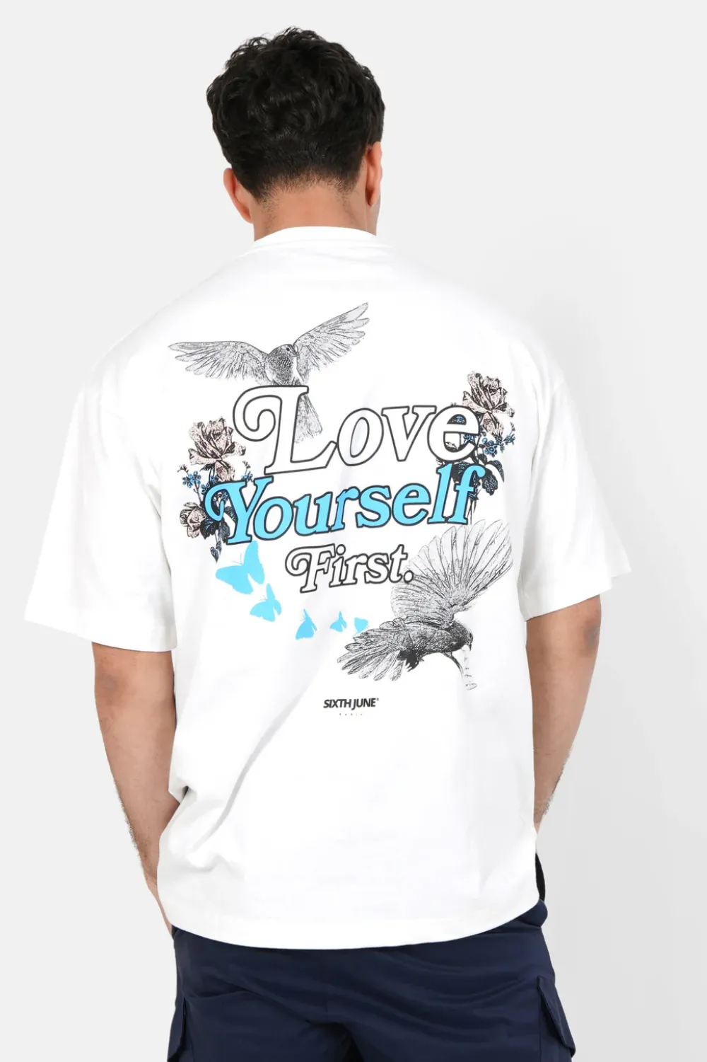 Homme Sixth June Hauts | T-Shirt Manches Courtes Print Colore Blanc