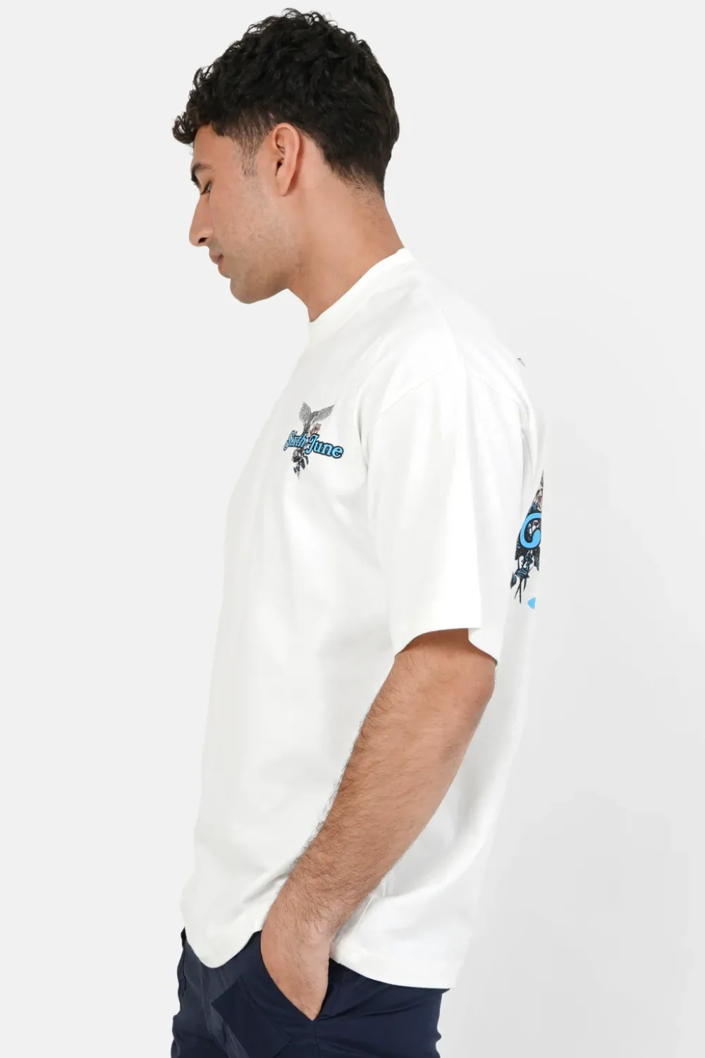 Homme Sixth June Hauts | T-Shirt Manches Courtes Print Colore Blanc