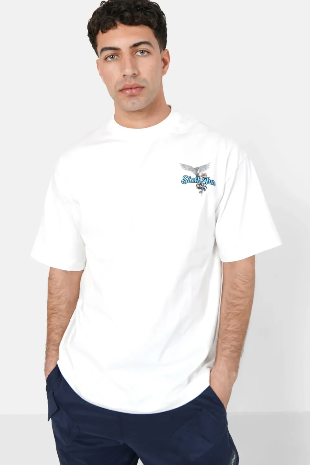 Homme Sixth June Hauts | T-Shirt Manches Courtes Print Colore Blanc