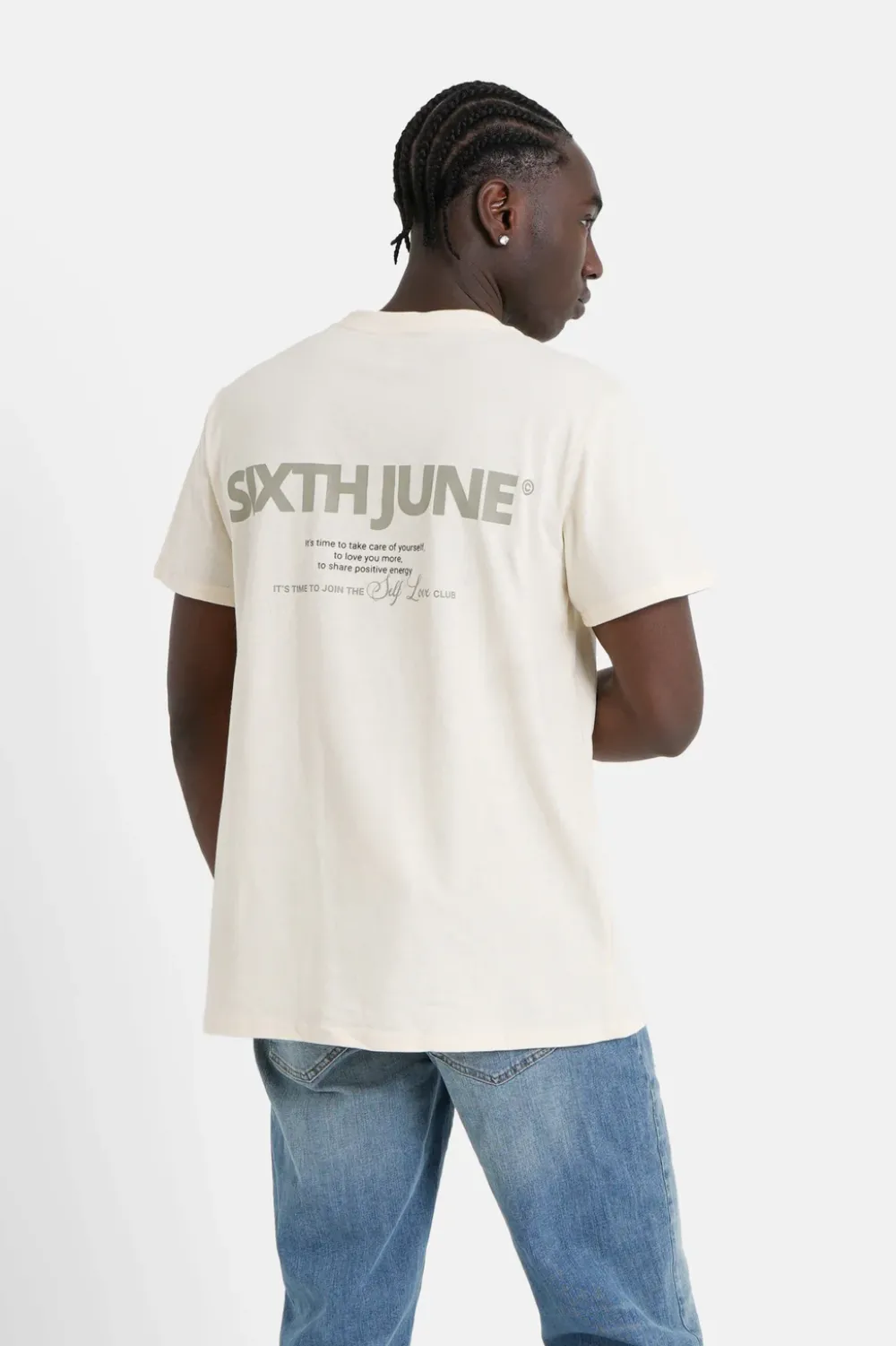 Homme Sixth June Hauts | T-Shirt Self Love Club Beige Clair