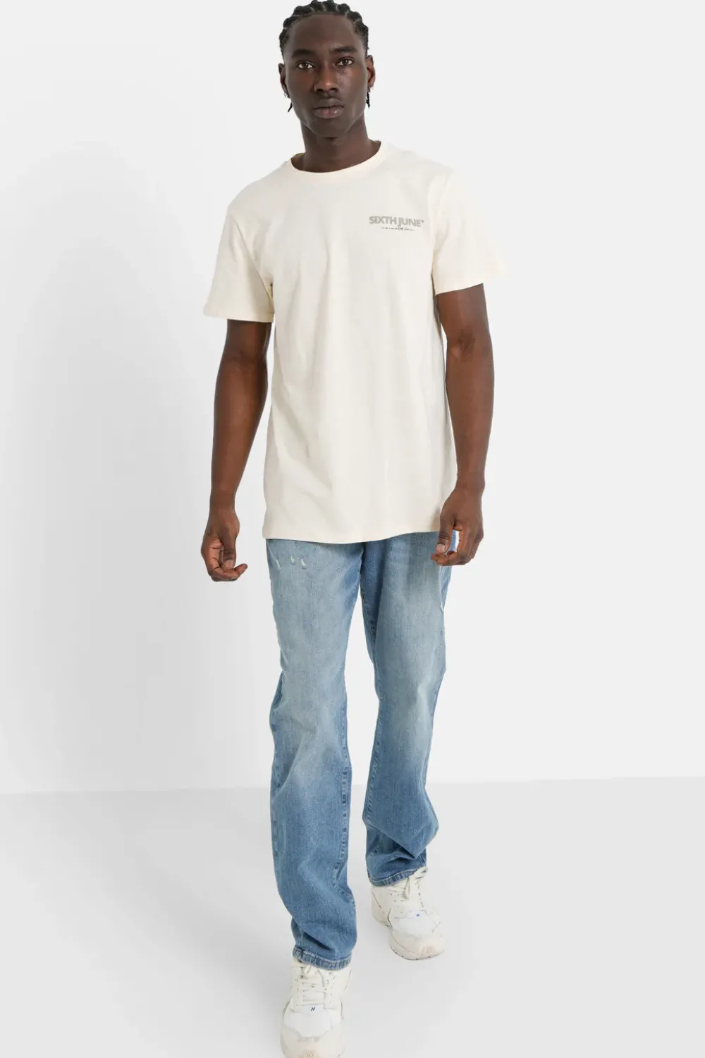 Homme Sixth June Hauts | T-Shirt Self Love Club Beige Clair