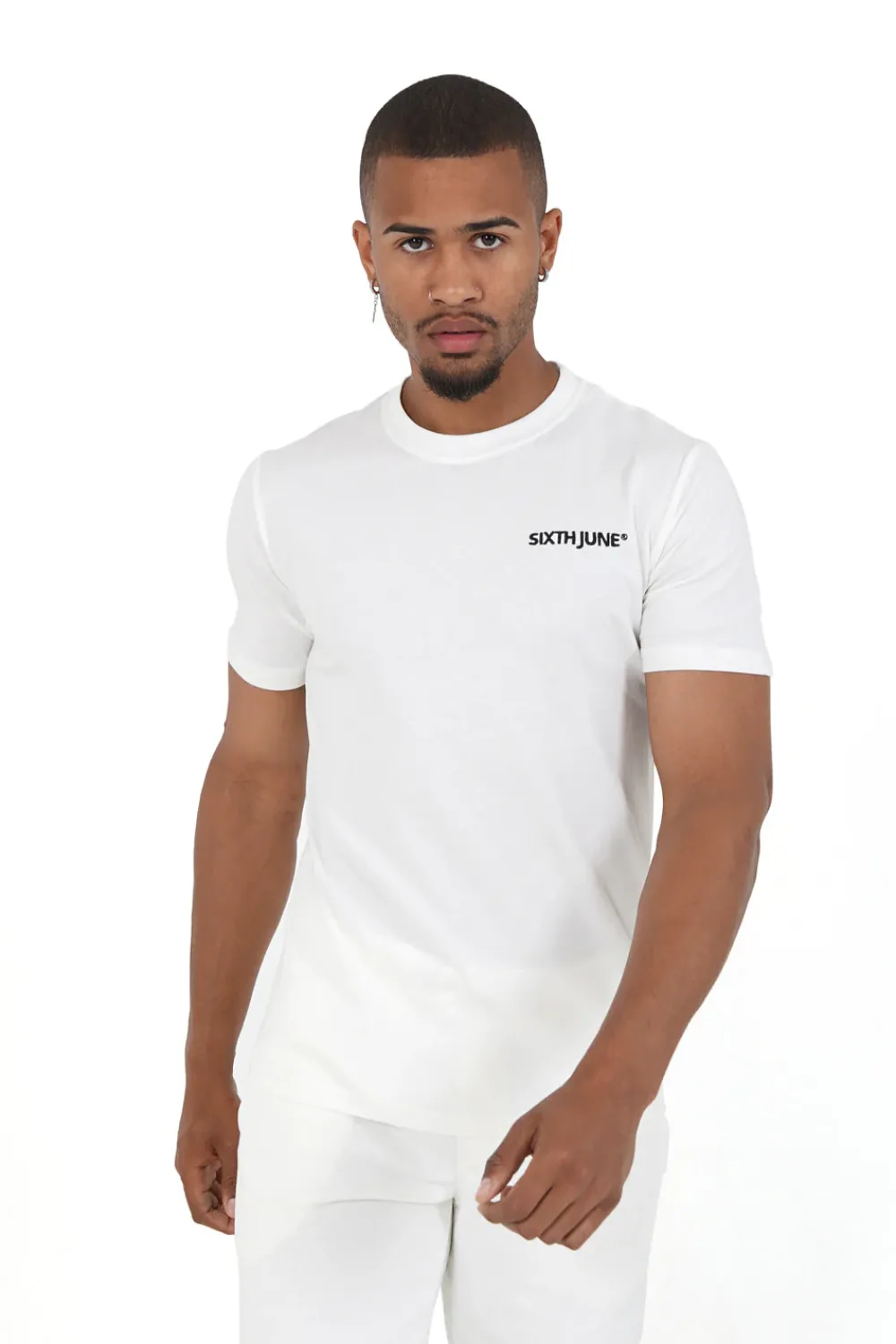 Homme Sixth June Hauts | T-Shirt Soft Logo Brode Blanc