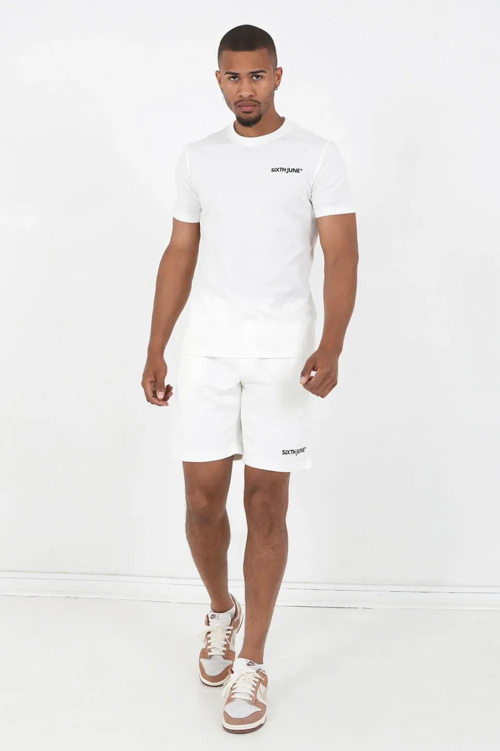 Homme Sixth June Hauts | T-Shirt Soft Logo Brode Blanc