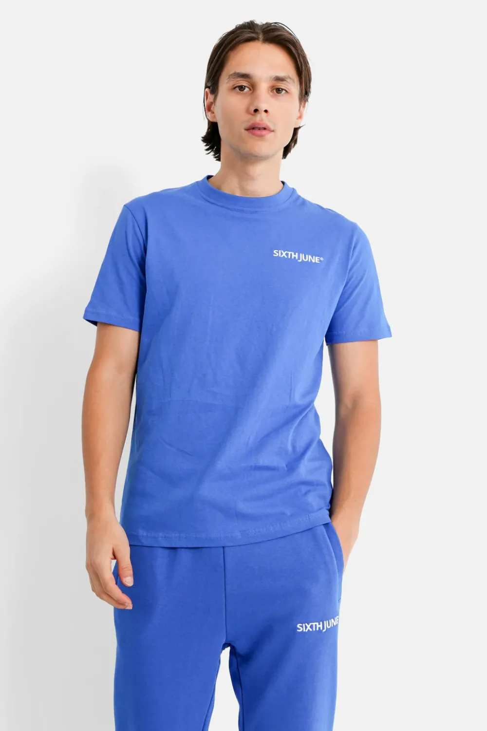 Homme Sixth June Hauts | T-Shirt Soft Logo Brode Bleu Fonce