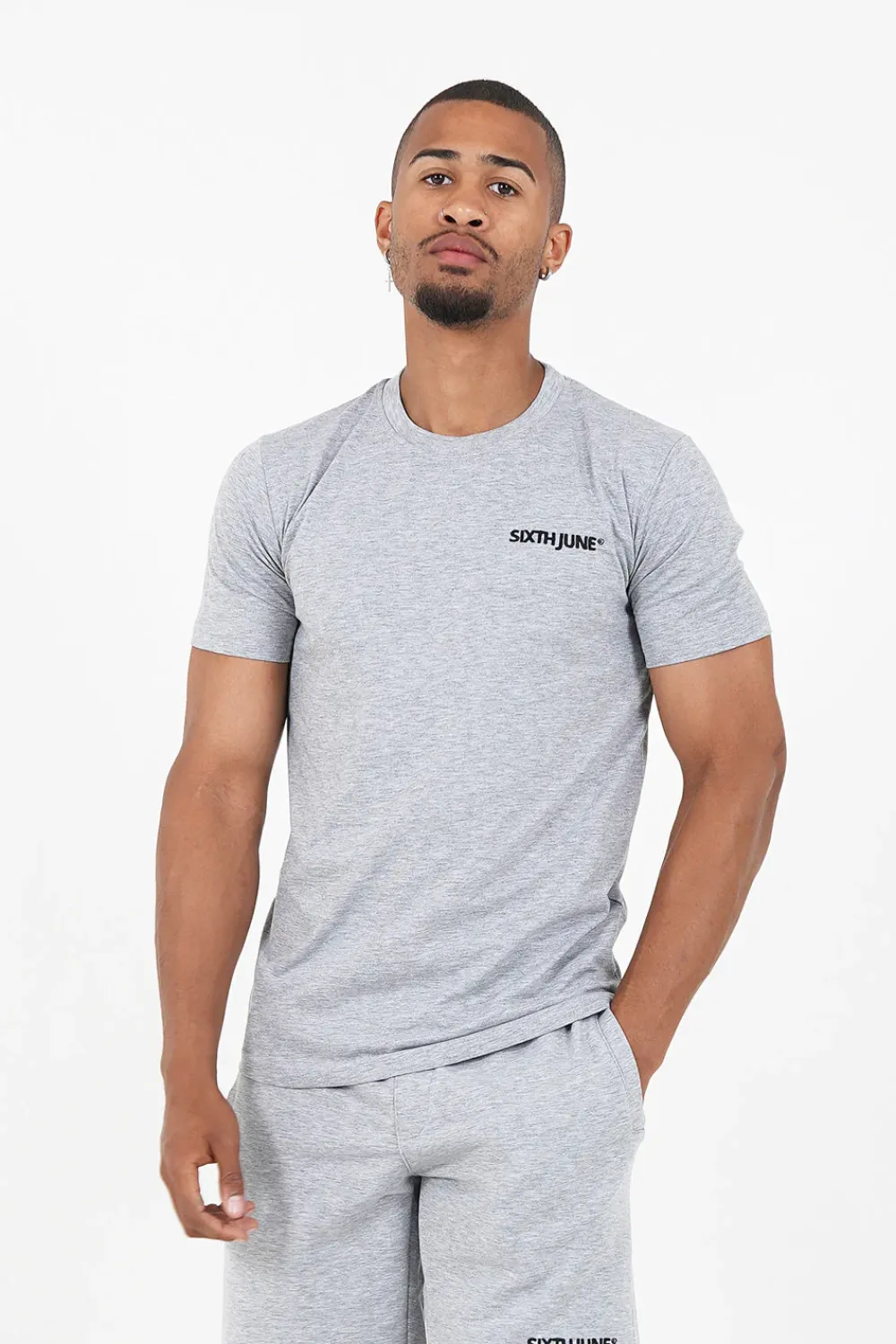 Homme Sixth June Hauts | T-Shirt Soft Logo Brode Gris