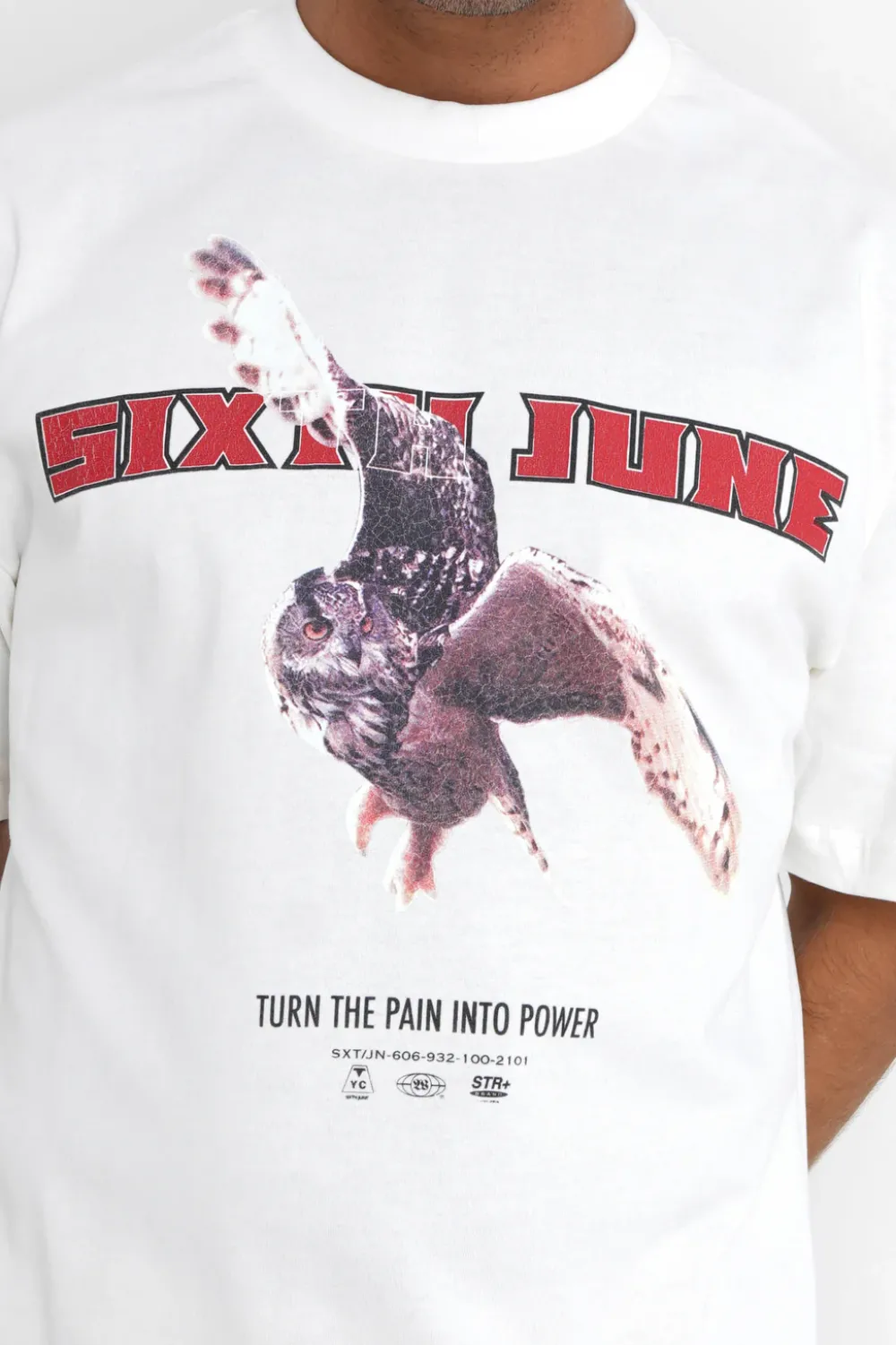 Homme Sixth June Hauts | T-Shirt Vintage Eagle Blanc Casse