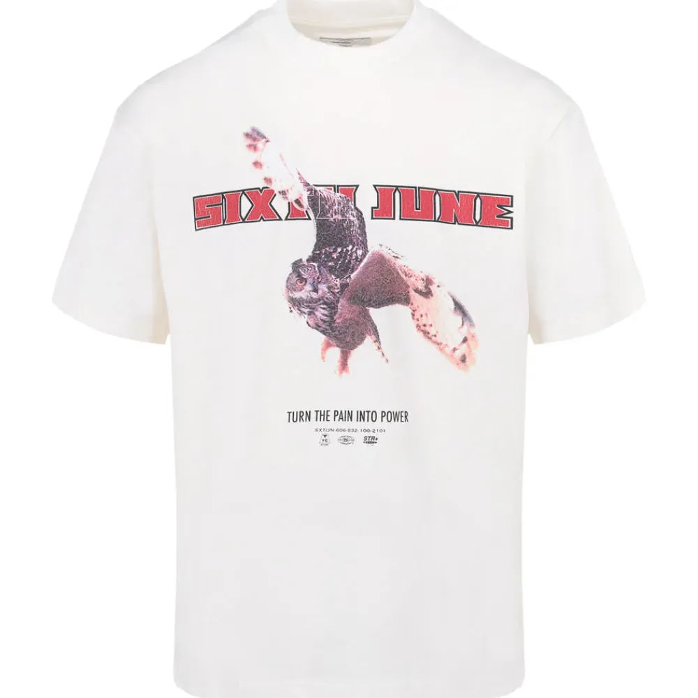 Homme Sixth June Hauts | T-Shirt Vintage Eagle Blanc Casse