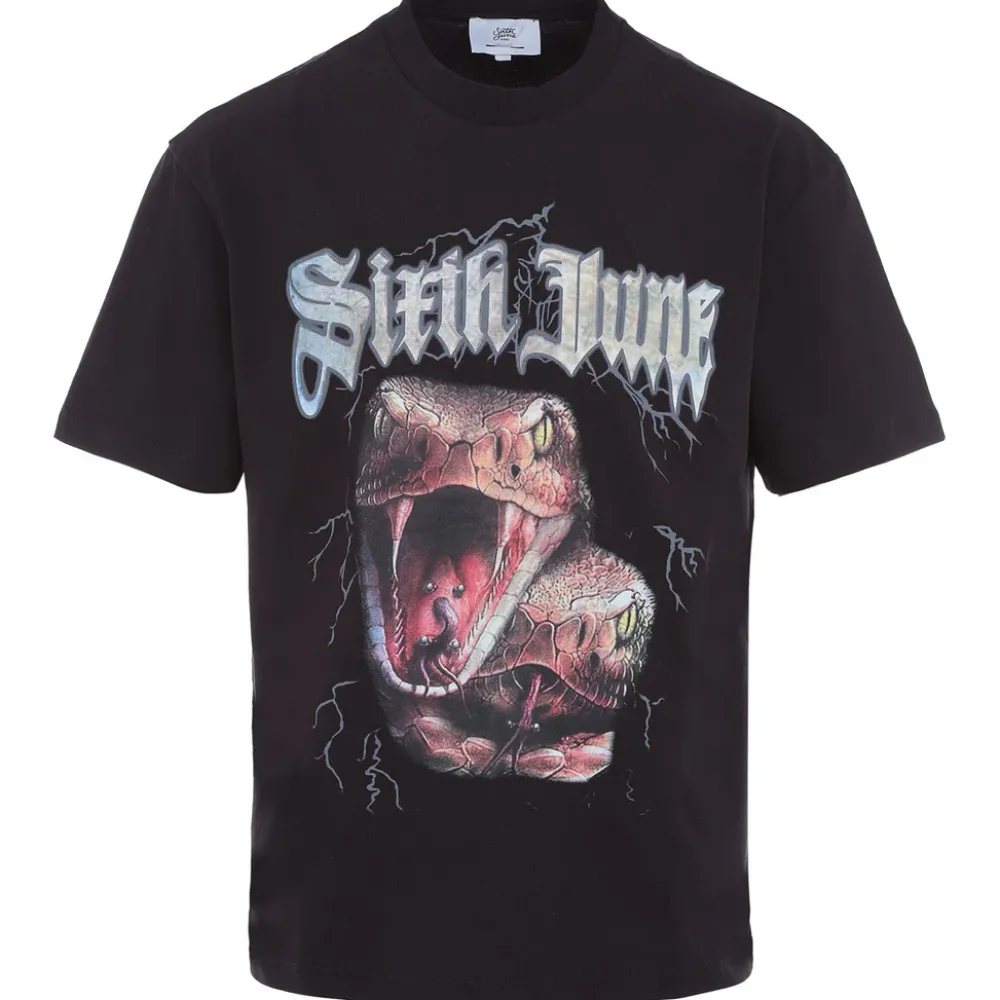Homme Sixth June Hauts | T-Shirt Vintage Serpent Noir