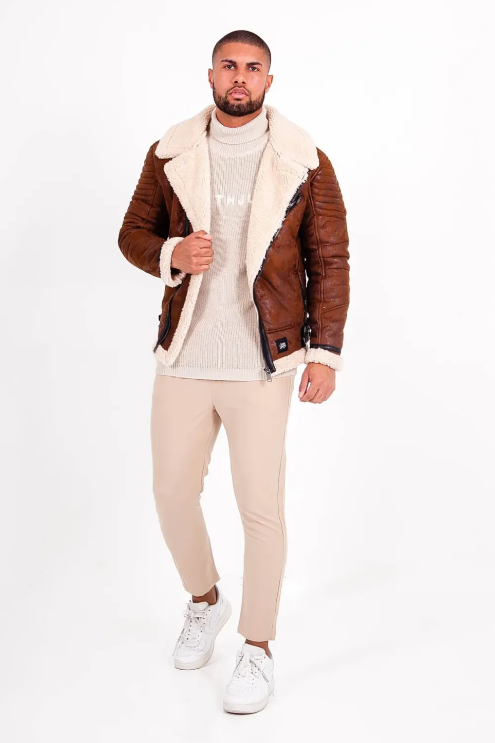 Homme Sixth June Manteaux | Veste Aviateur Sherpa Marron