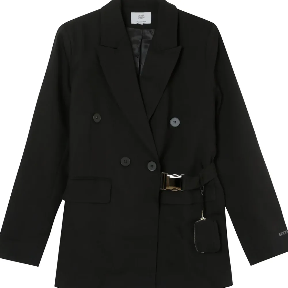 Femme Sixth June Manteaux | Veste Blazer Petit Sac Noir