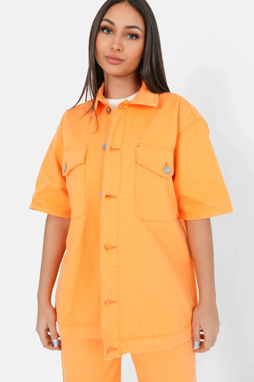 Femme Sixth June Manteaux | Veste Brode Oversize Orange