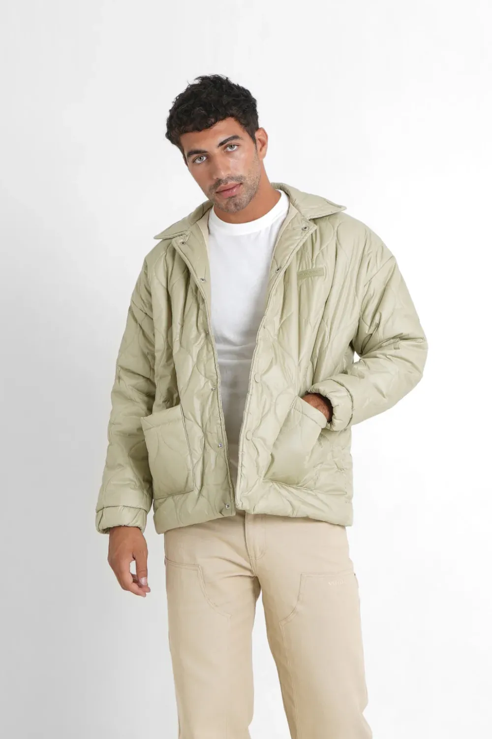 Homme Sixth June Manteaux | Veste Matelassee Vague Vert Kaki