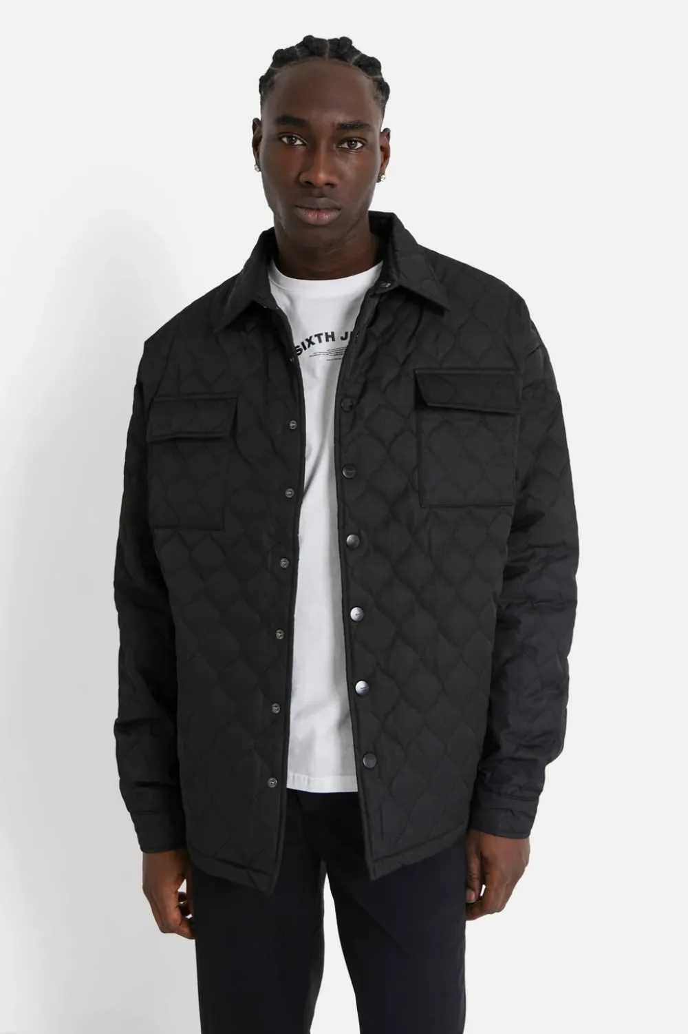 Homme Sixth June Manteaux | Veste Matelassee Wavy Noir