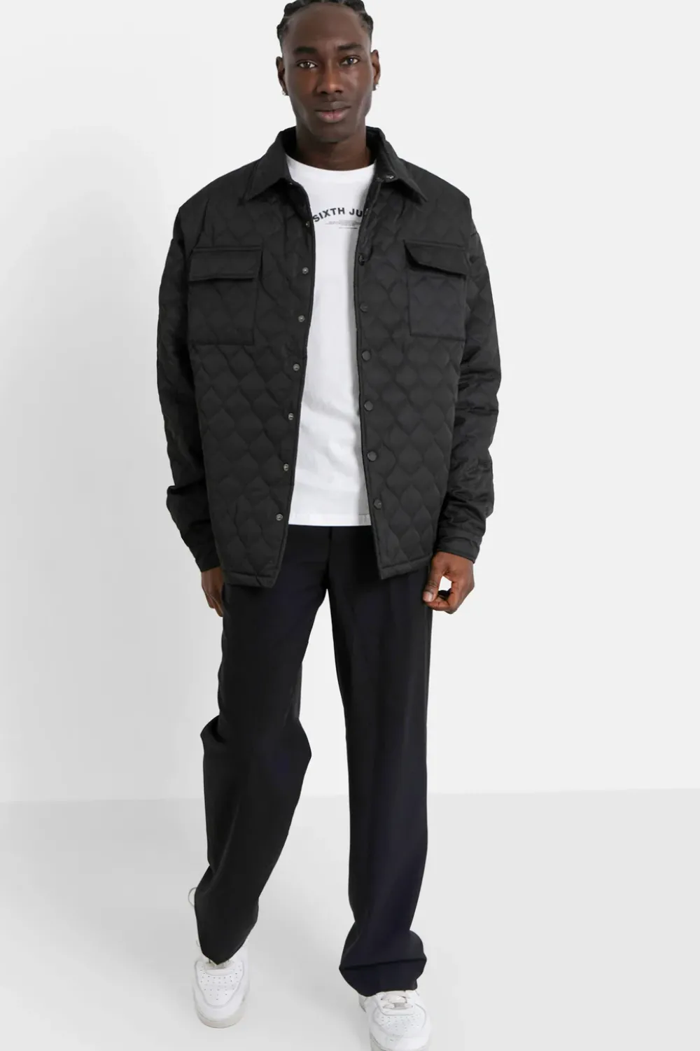 Homme Sixth June Manteaux | Veste Matelassee Wavy Noir