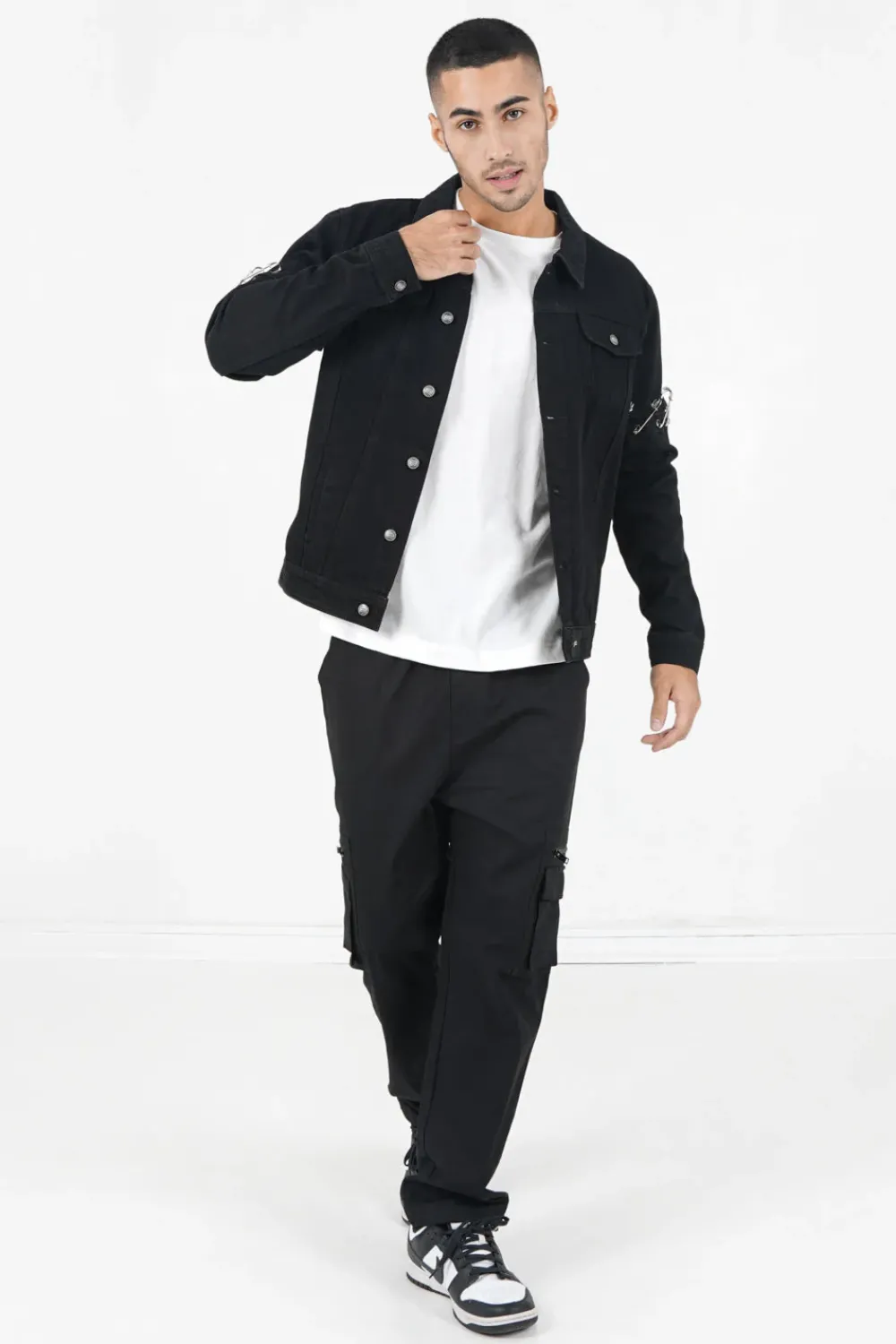 Homme Sixth June Manteaux | Veste Rock Epingles Noir