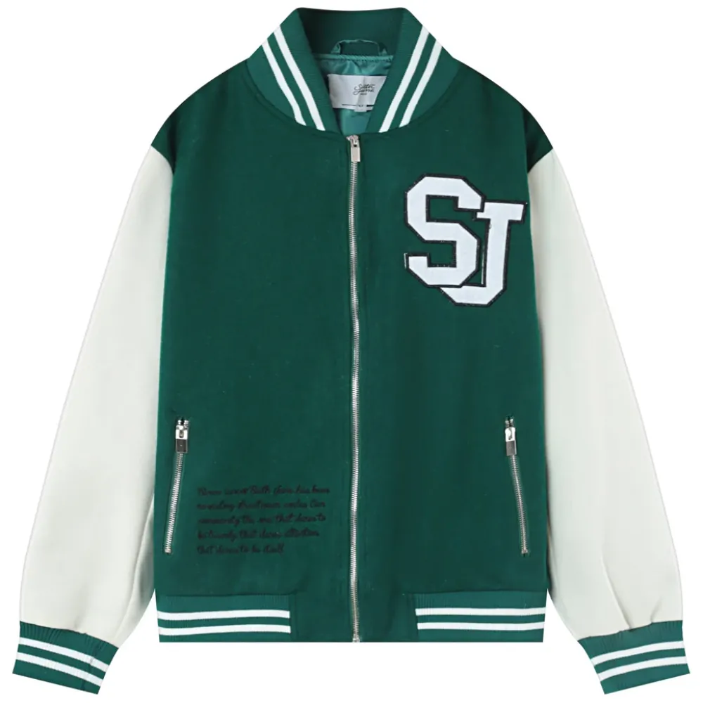 Homme Sixth June Manteaux | Veste Teddy Bicolore Vert Fonce