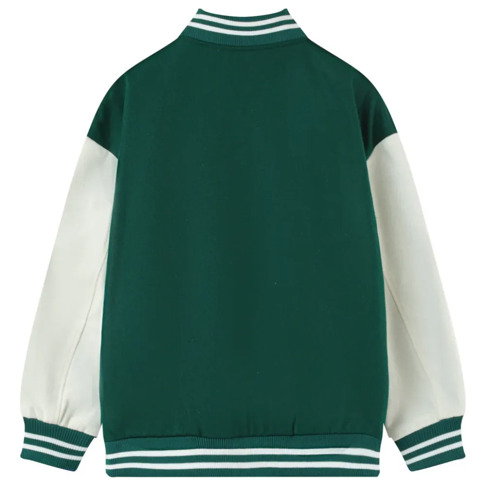 Femme Sixth June Manteaux | Veste Teddy Bicolore Vert Fonce