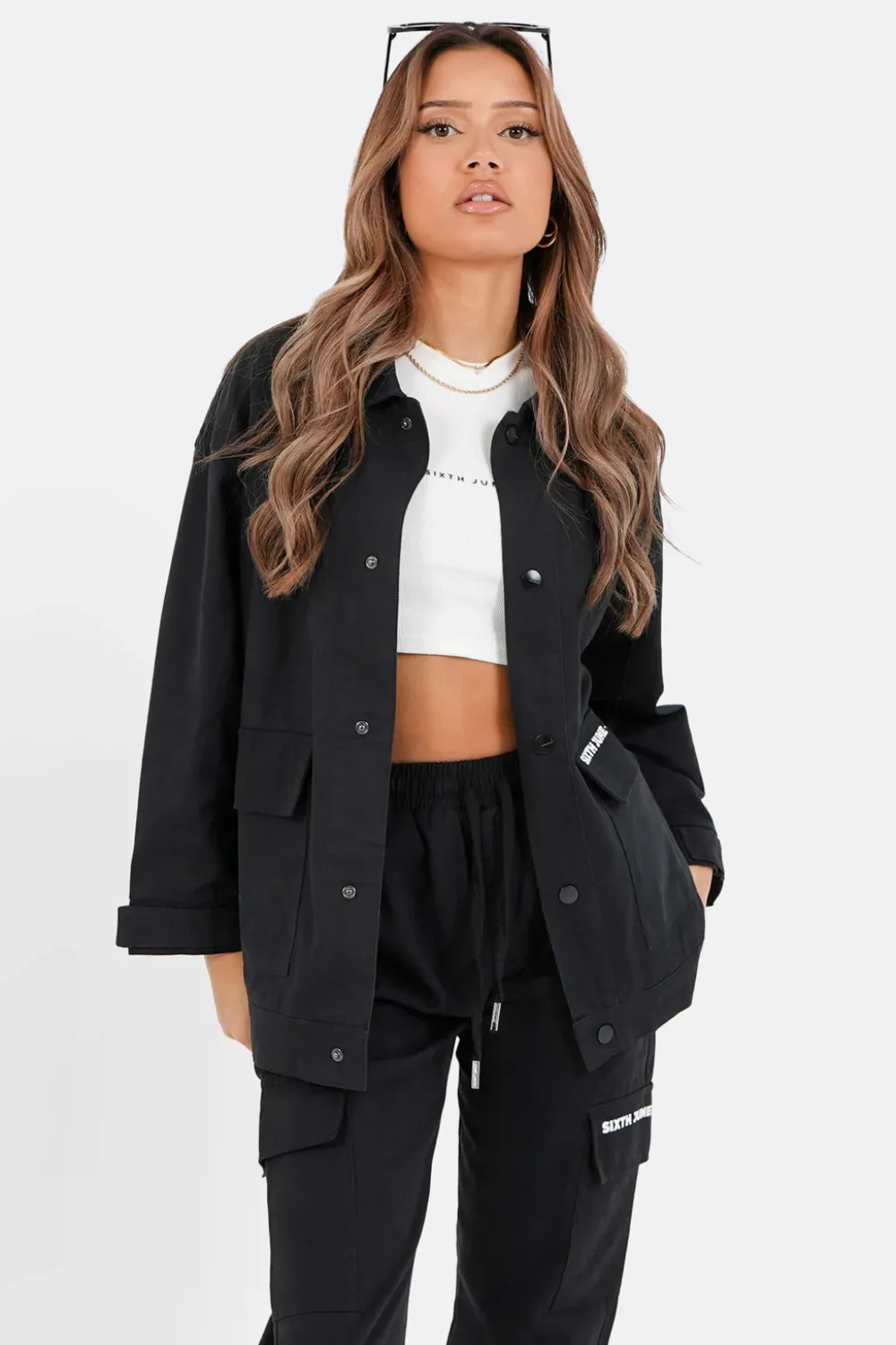 Femme Sixth June Manteaux | Veste Travail Oversize Noir